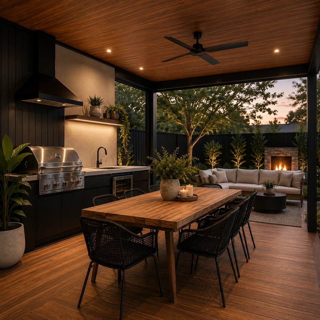 Covered alfresco area with outdoor kitchen, Griffith