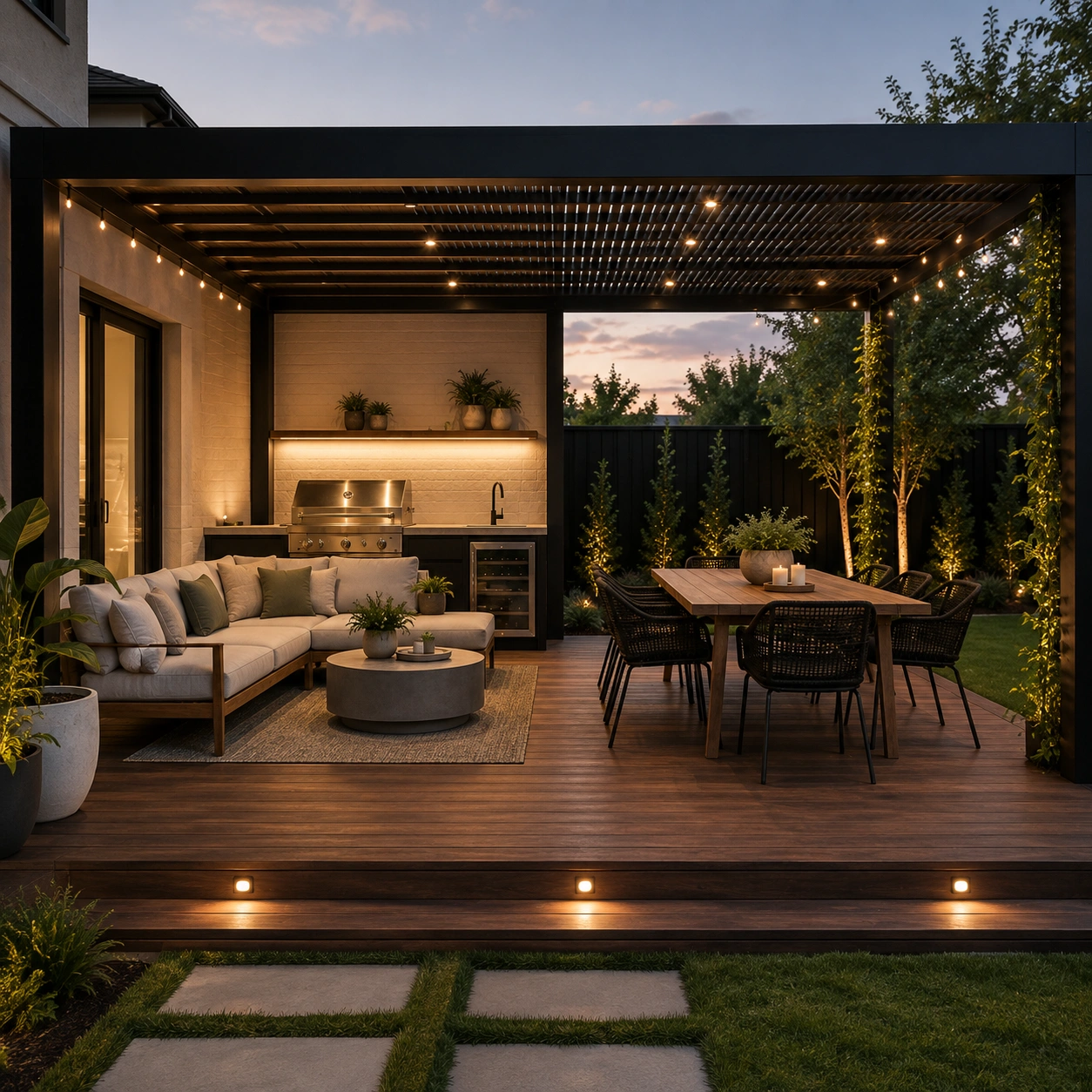 Timber deck and pergola outdoor living area, Curtin